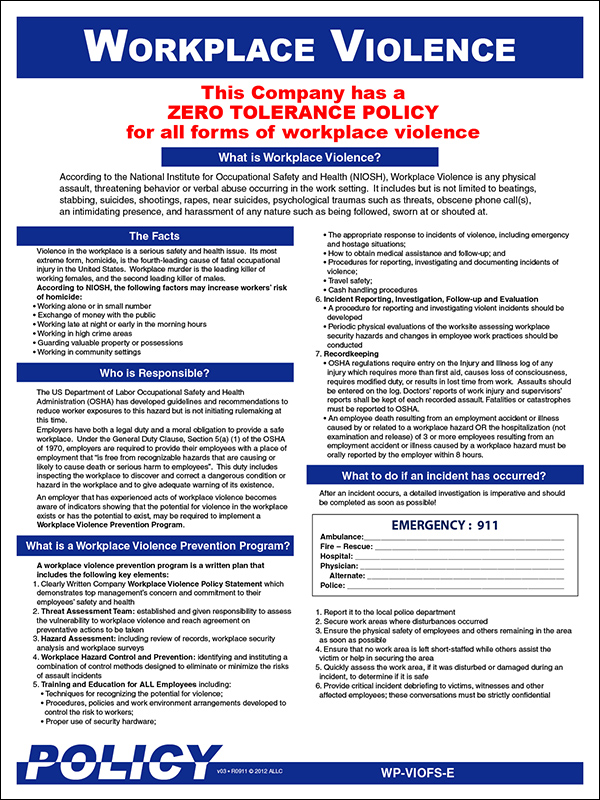 Workplace Violence And Harassment Policy Ontario Sample